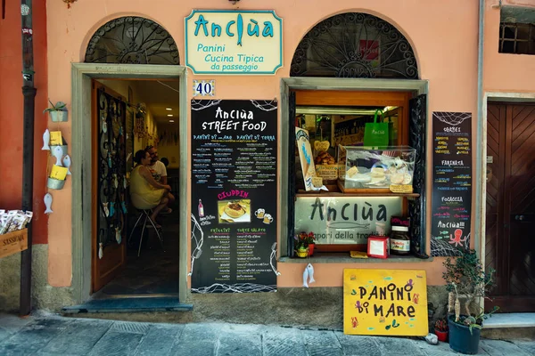 Portovenere Cinque Terre Liguria Itálie Srpna 2018 Pohled Pouliční Obchod — Stock fotografie