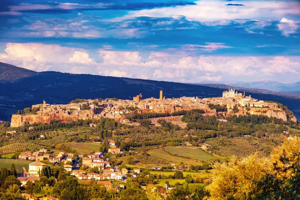 Pohled Středověké Město Orvieto Umbria Itálie — Stock fotografie