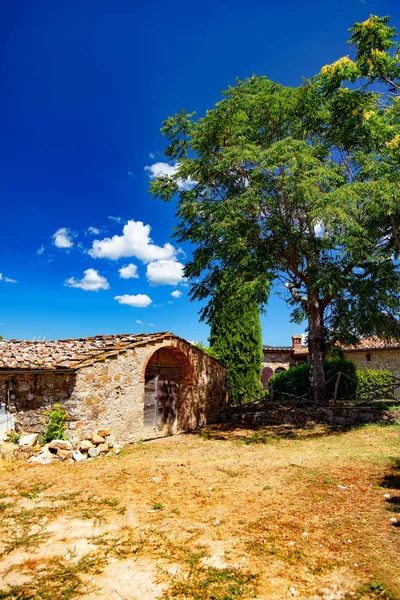 Vista Las Pintorescas Casas Del Pueblo Montefioralle Toscana Italia —  Fotos de Stock