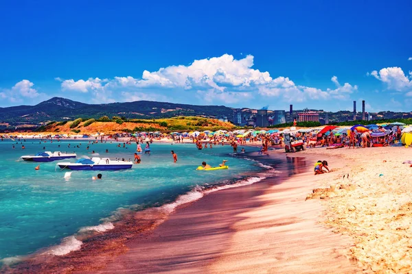 Rosignano Solvay Vada Livorno Toscana Itália Agosto 2018 Vista Banhistas — Fotografia de Stock