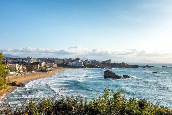 Biarritz Frankrike September 2019 Utsikt Över Stranden Och Staden Biarritz — Stockfoto
