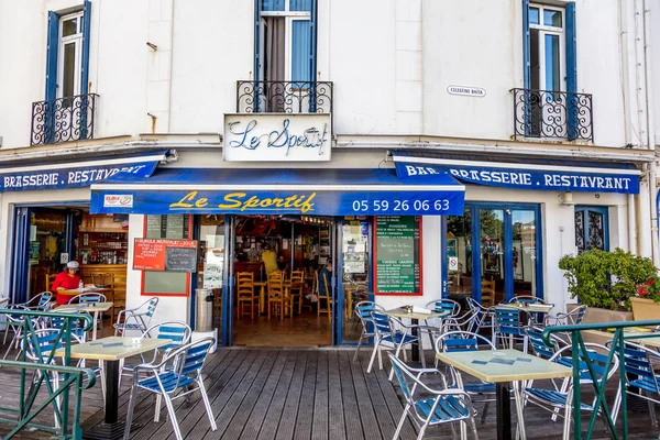 Saint Jean Luz Francie Září 2019 Pohled Restaurace Obci — Stock fotografie