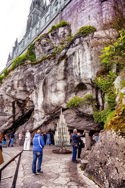 Lourdes Ιουνίου 2019 Θέα Του Σπηλαίου Του Καθεδρικού Ναού Και — Φωτογραφία Αρχείου