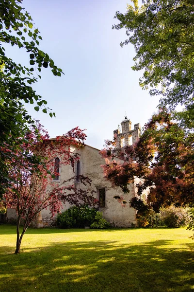 Iglesia Del Pueblo Audressein Departamento Arige Los Pirineos Región Occitanie —  Fotos de Stock