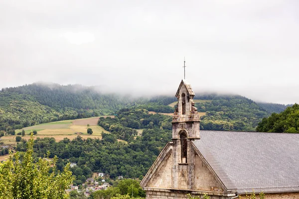 Widok Kościół Castillon Couserans Ariege Occitanie Francja — Zdjęcie stockowe