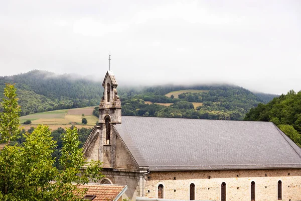Widok Kościół Castillon Couserans Ariege Occitanie Francja — Zdjęcie stockowe