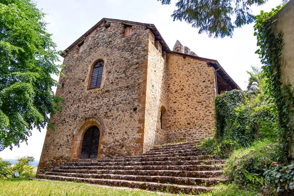 Vista Capela Calvário Castillon Couserans Ariege Occitanie França — Fotografia de Stock