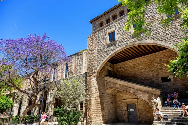 Barcelona Spain June 2019 Facade Former Santa Creu Hospital Barcelona — Stock Photo, Image