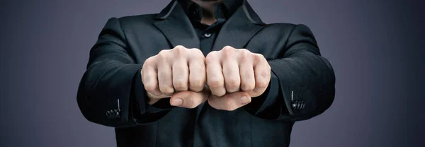 Businessman Fists Front — Stock Photo, Image