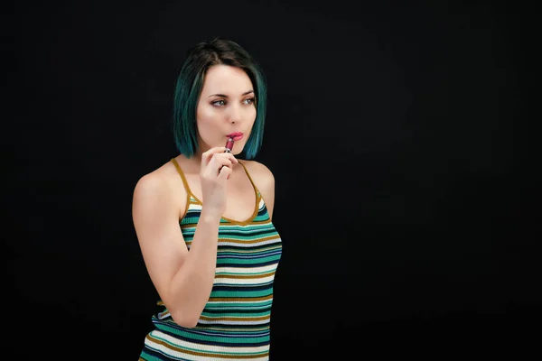 Jonge Vrouw Vape Een Elektronische Sigaret — Stockfoto