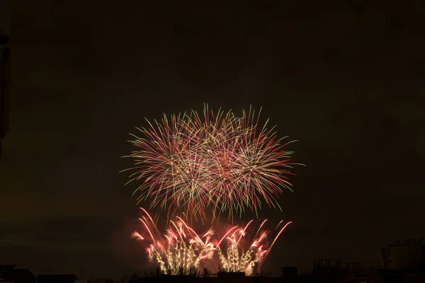 Fogos Artifício Coloridos Uma Celebração Ano Novo — Fotografia de Stock