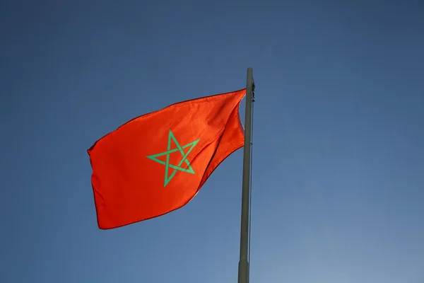 National flag of Morocco on a flagpole — Stock Photo, Image