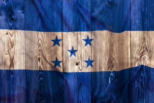 Bandera de Honduras, fondo de madera —  Fotos de Stock