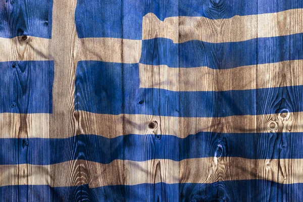 Bandera nacional de Grecia, fondo de madera —  Fotos de Stock