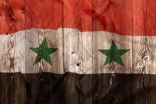 National flag of Syria, wooden background — Stock Photo, Image