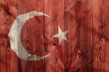 Ahşap arka plan Türkiye'nin ulusal bayrak