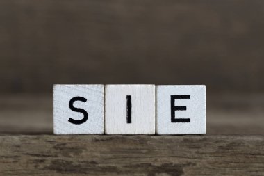 Almanca kelime o küpleri içinde yazılı    