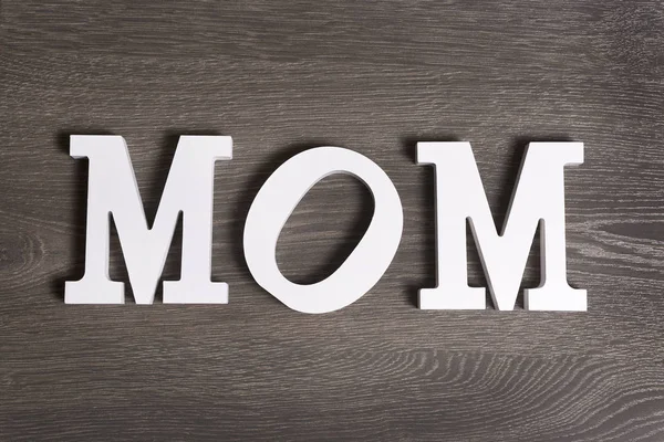 Mom, written in letters, top view — Stock Photo, Image