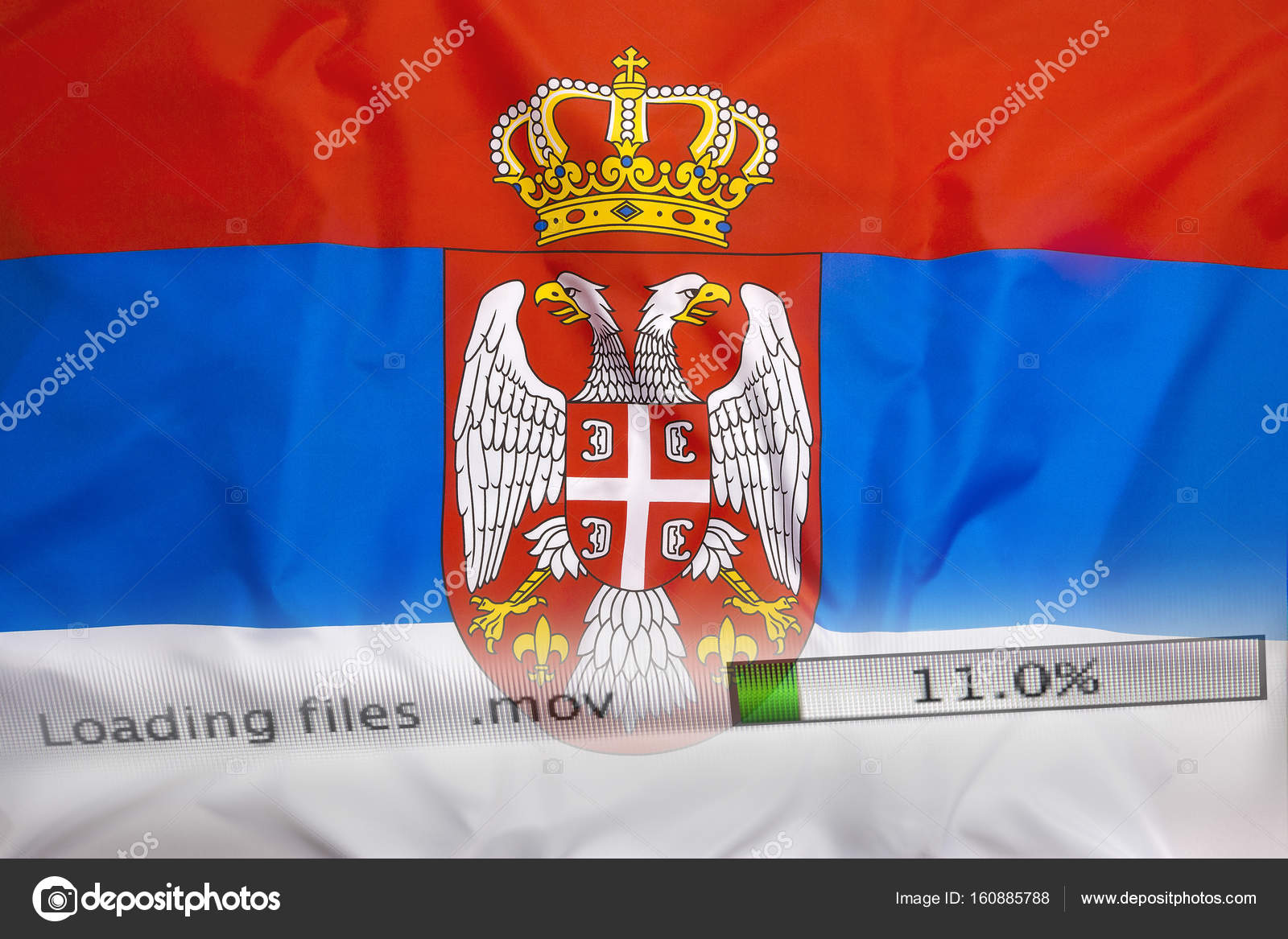 セルビアの国旗のコンピューターにファイルをダウンロード ストック写真 C Kb Photodesign