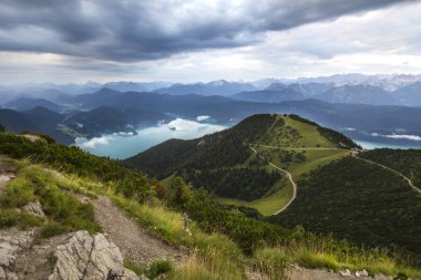 Herzogstand, Bavyera, Almanya üstten görüntülemek