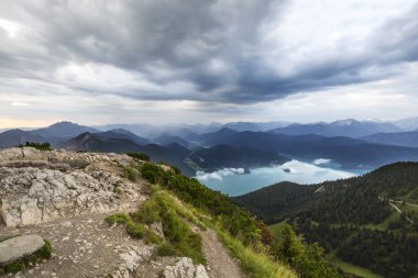 Herzogstand, Bavyera, Almanya üstten görüntülemek
