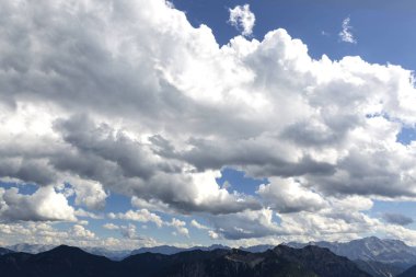 Panorama görünümünden dağ Teufelstaettkopf Bavyera Alpleri'nde, Almanya
