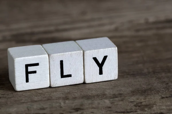 Flyga, skriven i kuber — Stockfoto