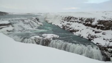 Zaman atlamalı şelale Gullfoss İzlanda, 4k