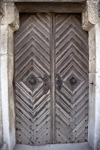 Primer Plano Una Vieja Puerta Madera —  Fotos de Stock