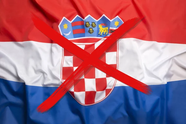 Червоний Хрест Хорватському Прапорі — стокове фото
