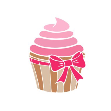 İzole edilmiş renkli simgelerin cupcake vektör koleksiyonu. Şekerleme çizgisinin simgesi. Kek vektör çizimi, beyaz arkaplanda izole edilmiş resimler.