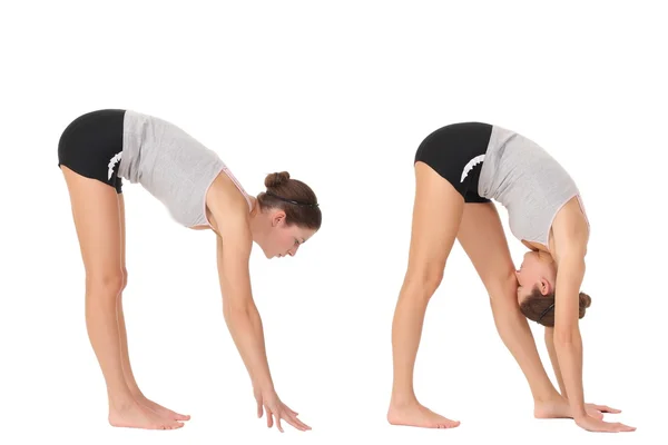 Ung kvinna träning yoga — Stockfoto