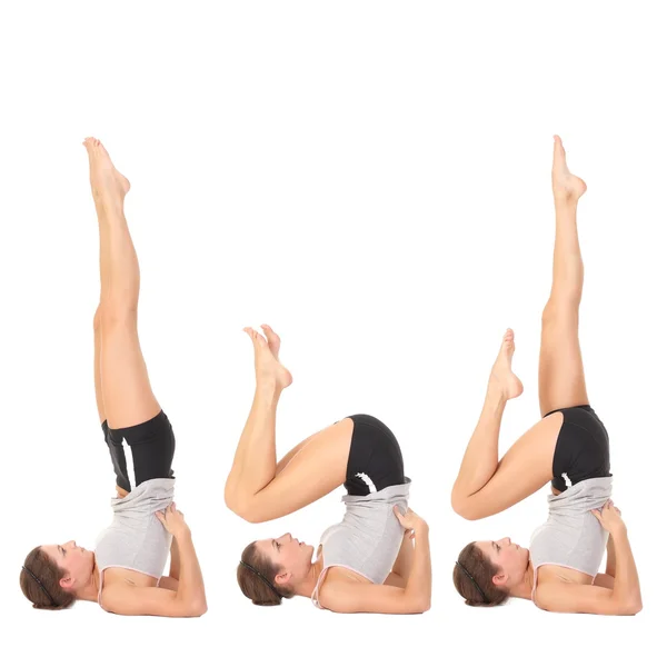 Mujer joven entrenando yoga —  Fotos de Stock