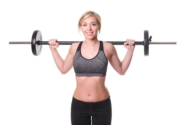 Fitness girl liftings weights — Stock Photo, Image