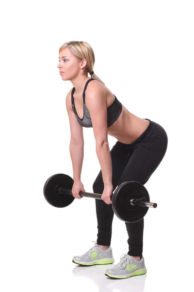 Fitness girl liftings weights — Stock Photo, Image
