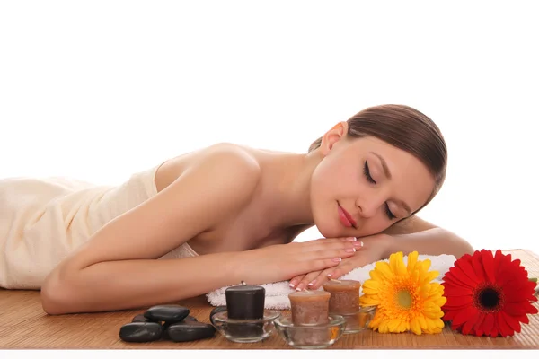 Beautiful woman in spa center — Stock Photo, Image