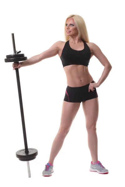 Woman working out with dumbbells — Stock Photo, Image