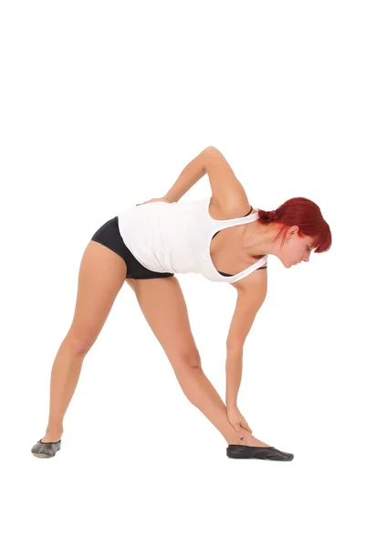 Mulher trabalhando exercício de ioga — Fotografia de Stock