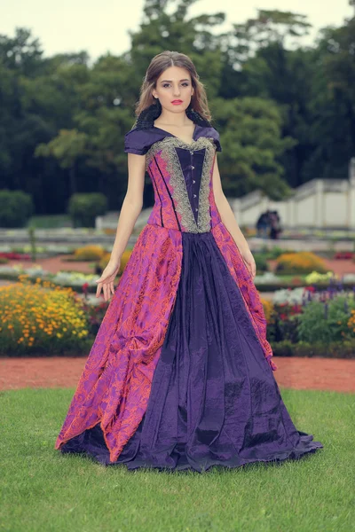 Girl in a classic ball gown — Stock Photo, Image