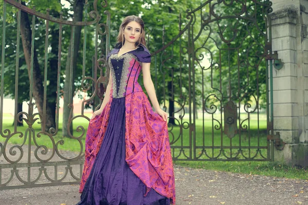 Girl in a classic ball gown — Stock Photo, Image