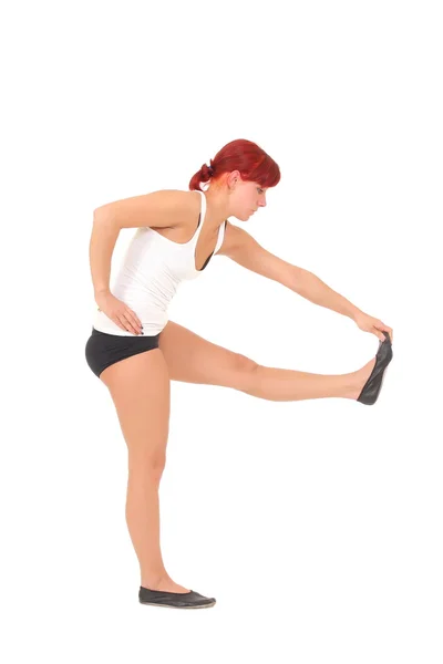 Kvinnan arbetar yoga övning — Stockfoto