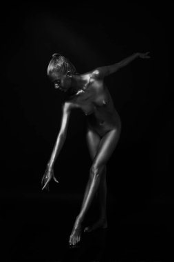 bir gümüş gövde resminde çıplak vücut