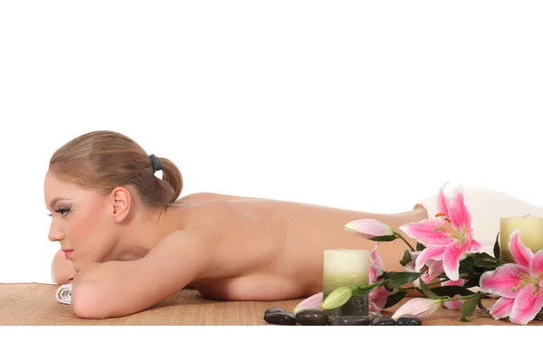 Young beautiful woman getting spa treatment — Stock Photo, Image