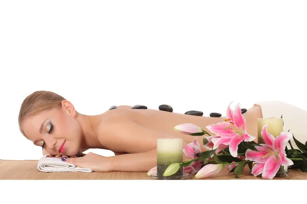 Young beautiful woman getting spa treatment — Stock Photo, Image