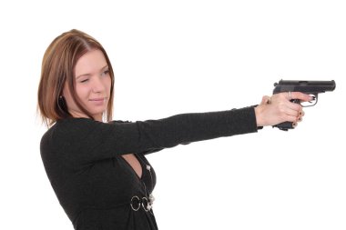 seksi kız holding silahı