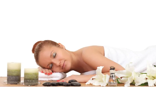 Piękna kobieta coraz Spa masaż w Spa Salon — Zdjęcie stockowe