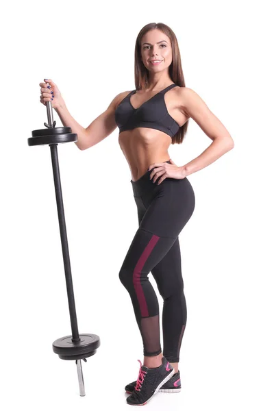 Fitness kız liftings ağırlıkları — Stok fotoğraf