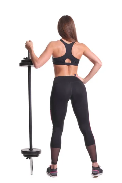 Fitness dívka zdvihů váhy — Stock fotografie