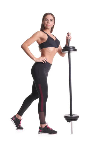 Fitness-Mädchen stemmt Gewichte — Stockfoto