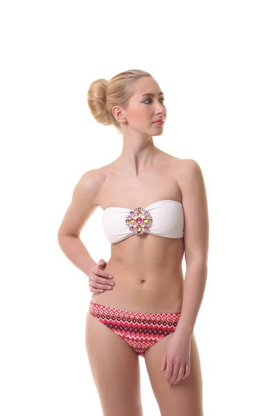 Young blonde with a sexy bikini figure — Stock Photo, Image